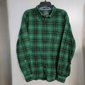 Woolrich Trout Run Mens Large L Plaid Long Sleeve Button Down Shirt Flannel